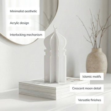 Ramadan 3D Acrylic Mosque Table Decor – Modern Minimalist Interlocking Statue
