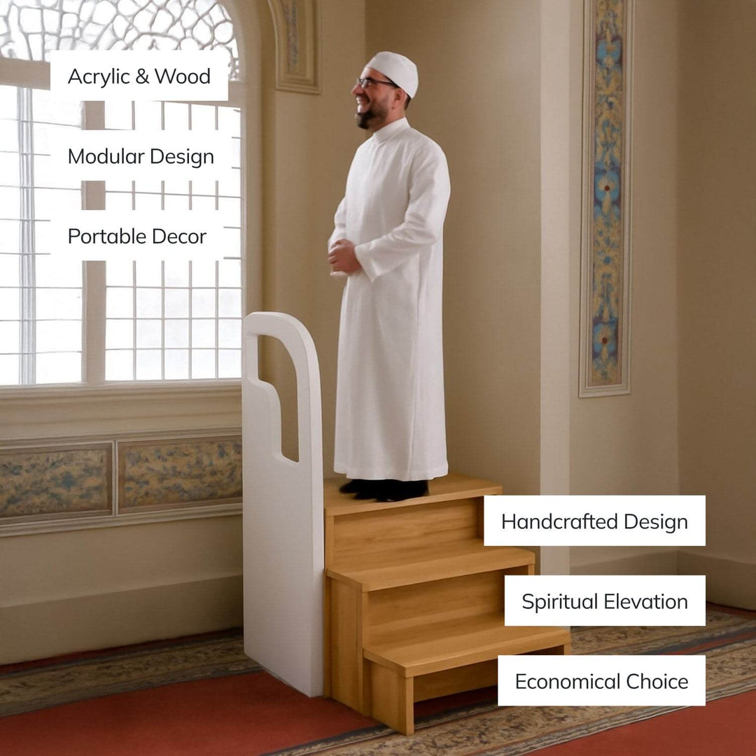 Modular Islamic Minbar - Portable Muslim Decor for Small Prayer Spaces