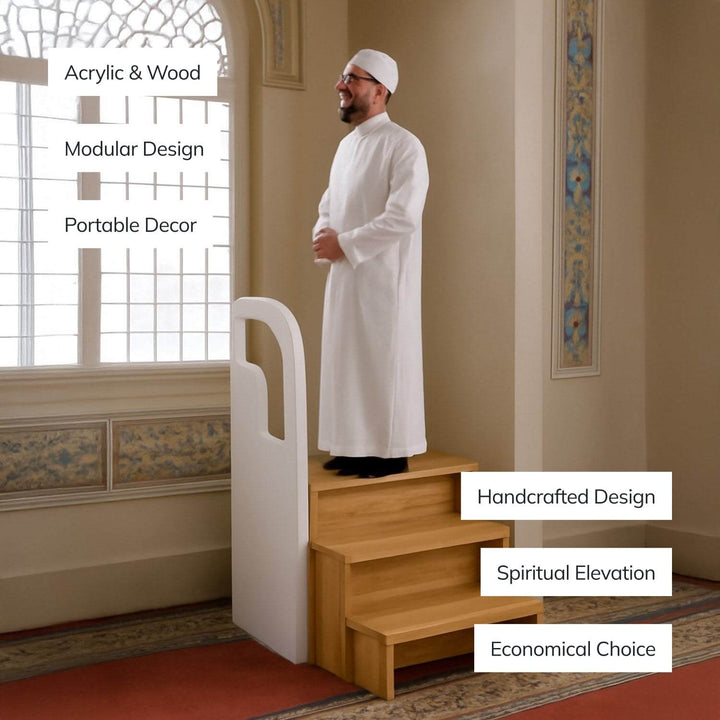 Modular Islamic Minbar - Portable Muslim Decor for Small Prayer Spaces