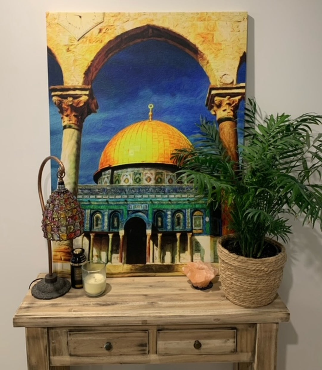 Masjid Al Aqsa (le Dôme du Rocher) en peinture sur toile - Art mural islamique