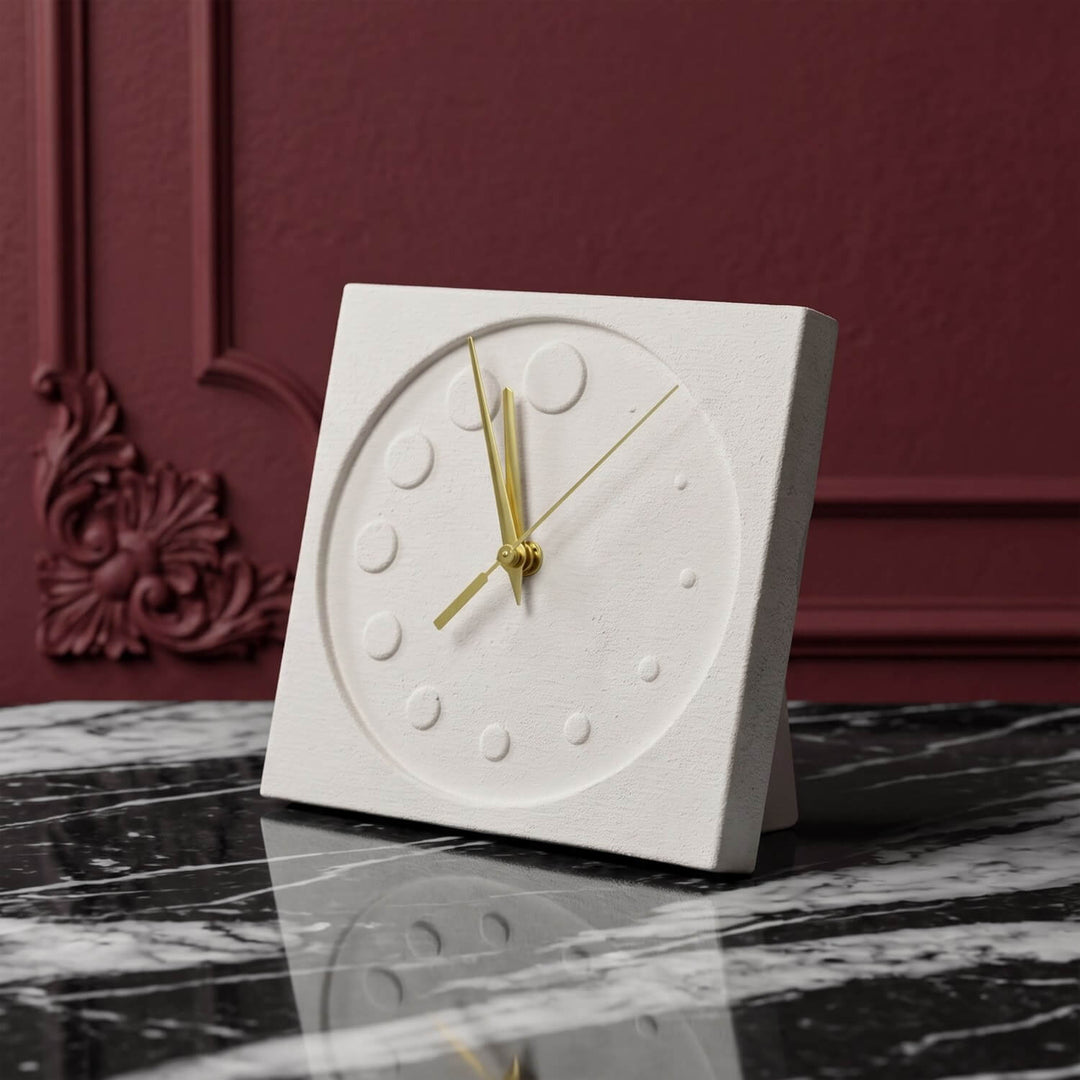 Circles Stone Desktop Clock Premium Decor
