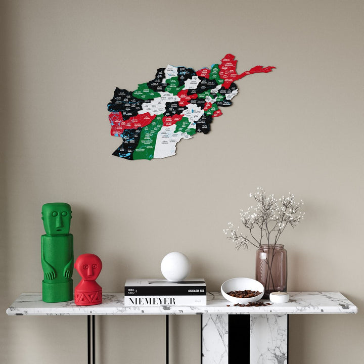 Afghanistan Wooden Wall Map 3D Country Decor