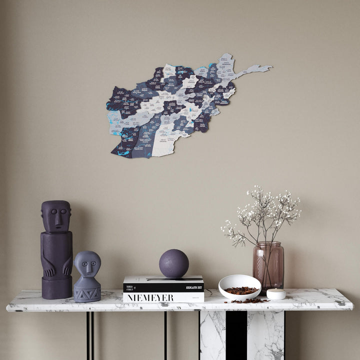 Afghanistan Wooden Wall Map 3D Country Decor