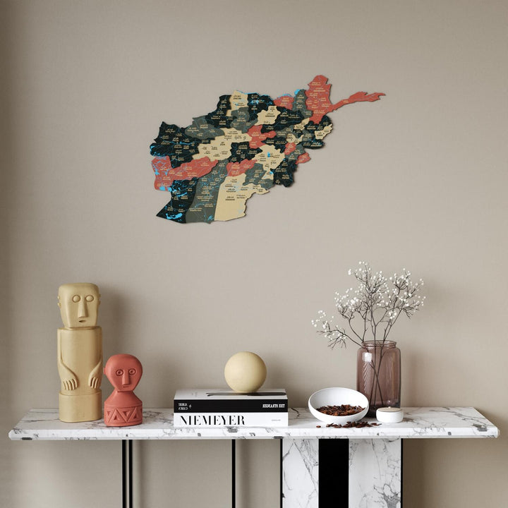 Afghanistan Wooden Wall Map 3D Country Decor