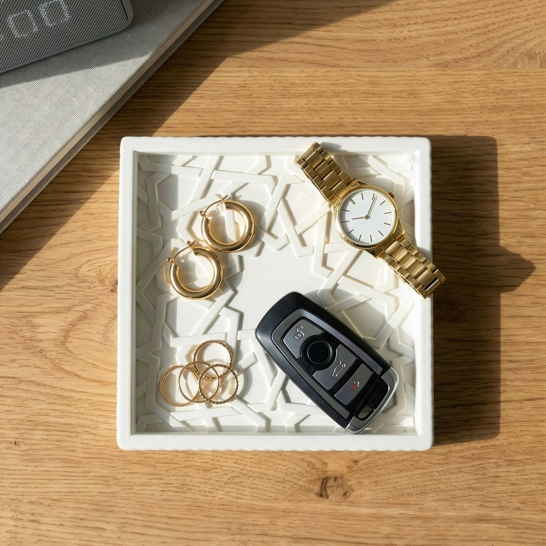 Alhambra Mexuar Pattern Stone Relief – Handmade Islamic Geometric Decor