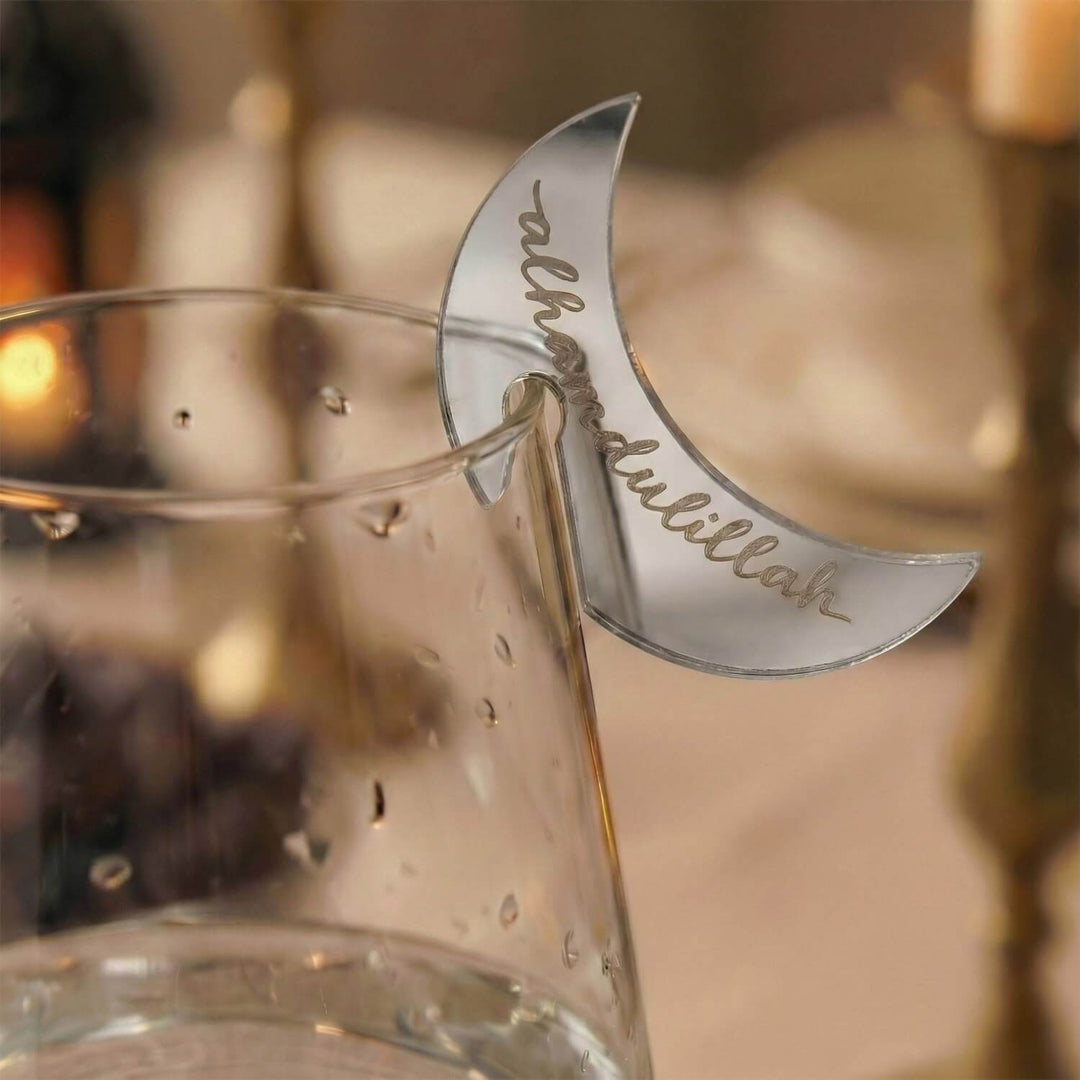 Crescent Moon Acrylic Drink Markers – Islamic Glass Charms