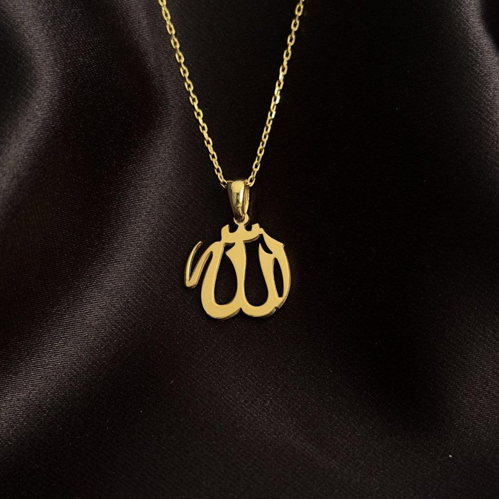 Allah name gold necklace hot sale