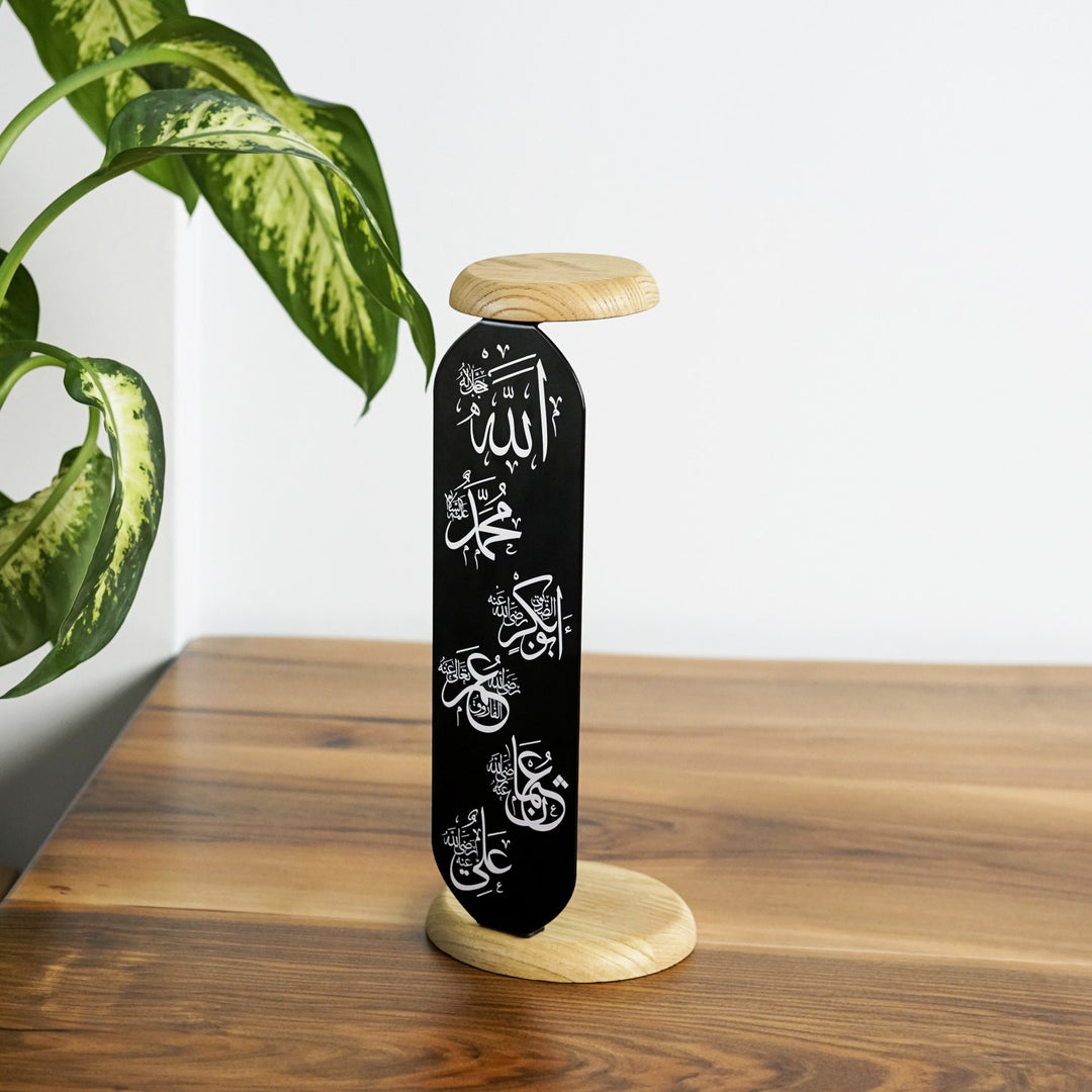 allah-swt-muhammad-pbuh-rashidun-caliphs-islamic-candleholder-table-decor-black-arabic-calligraphy-art-islamicwallartstore