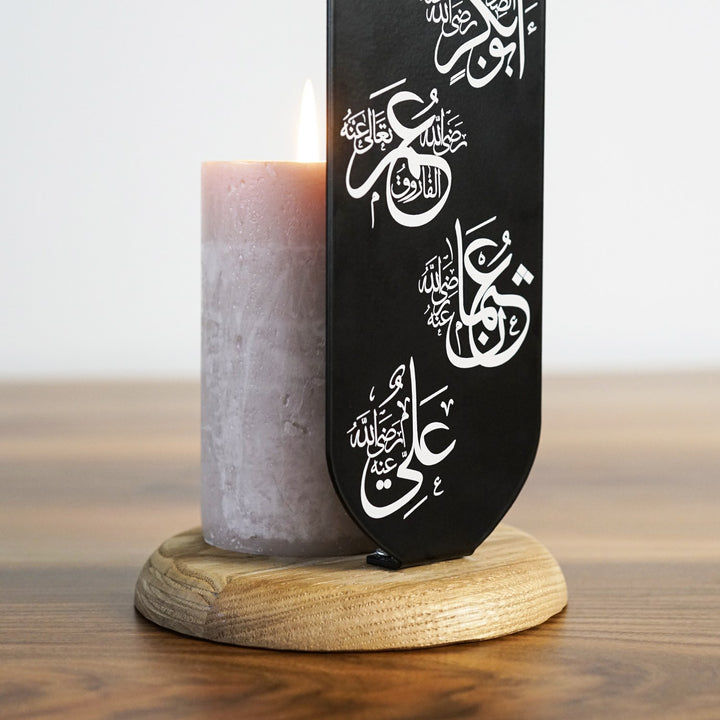 allah-swt-muhammad-pbuh-rashidun-caliphs-islamic-candleholder-table-decor-black-dining-table-decor-islamicwallartstore