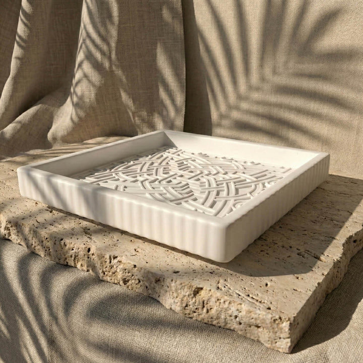 Alhambra Geometric Stone Relief – Curvilinear Star Pattern
