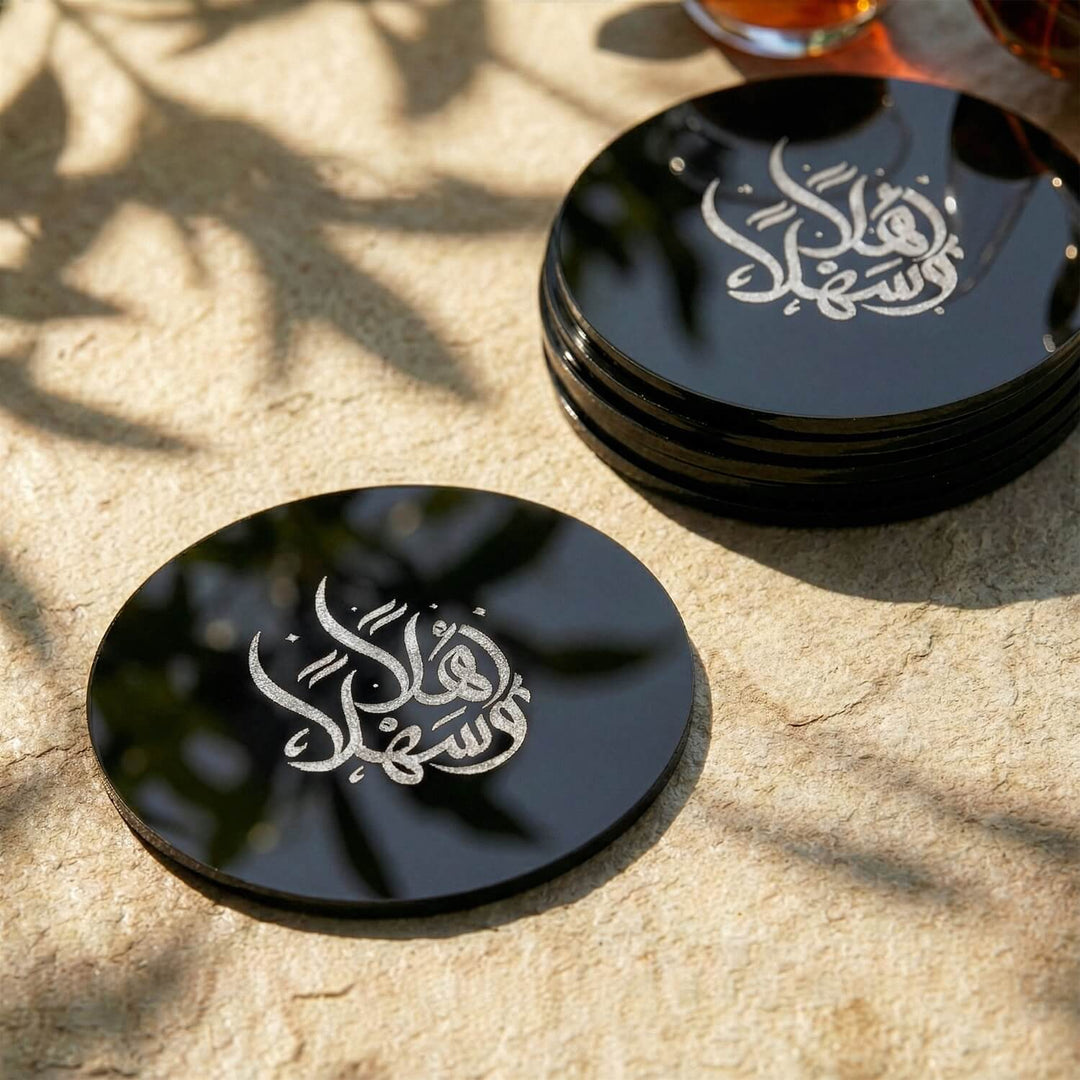 Modern Islamic Acrylic Coasters – Ramadan Table Decor
