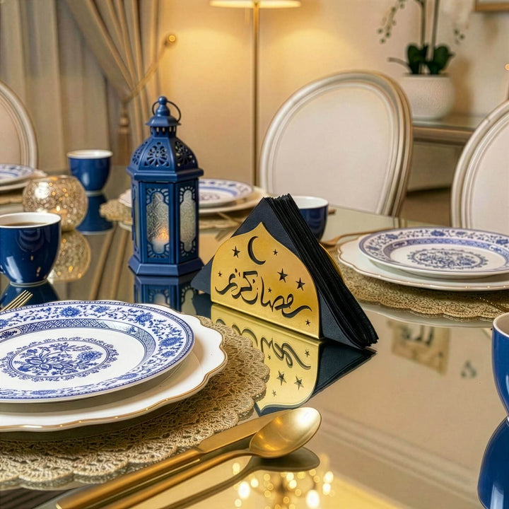 Ramadan Kareem Napkin Holder – Metal Iftar Table Decor