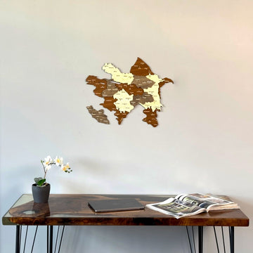 Azerbaijan Wooden Wall Map Islamic Wall Art Decor - Islamic Wall Art Store
