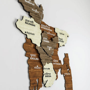 Bangladesh Country Map - Wooden Wall Decor - Islamic Wall Art Store
