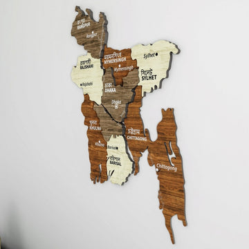 Bangladesh Country Map - Wooden Wall Decor - Islamic Wall Art Store