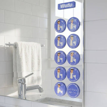 Wudu & Salah Visual Guide – 3D Resin Sticker for Kids