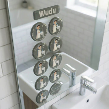 Wudu & Salah Visual Guide – 3D Resin Sticker for Kids
