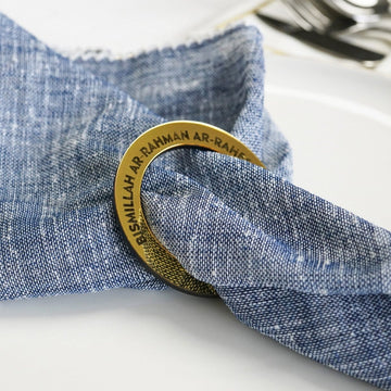 Bismillah Ar-Rahman Ar-Raheem circular napkin holder in gold