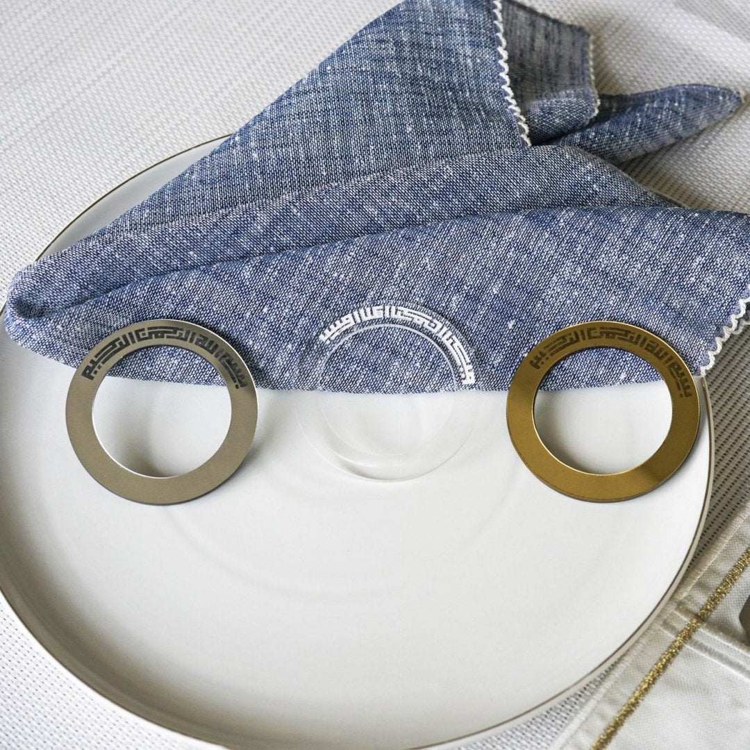 Bismillah Kufic circular napkin holder in transparent
