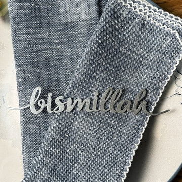 Bismillah Metal Napkin Ornament Iftar & Eid Dinner Table Setting Decor - Islamic Wall Art Store