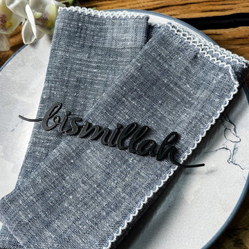 Bismillah Metal Napkin Ornament Iftar & Eid Dinner Table Setting Decor - Islamic Wall Art Store