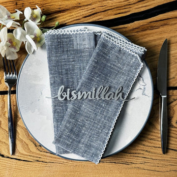 Bismillah Metal Napkin Ornament Iftar & Eid Dinner Table Setting Decor - Islamic Wall Art Store
