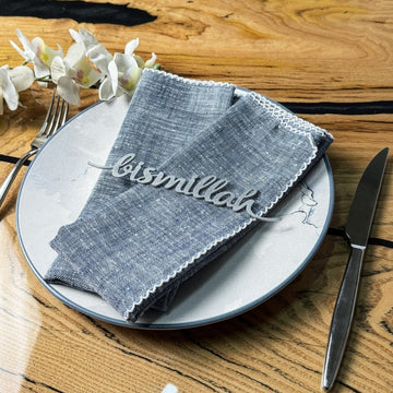 Bismillah Metal Napkin Ornament Iftar & Eid Dinner Table Setting Decor - Islamic Wall Art Store
