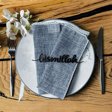 Bismillah Metal Napkin Ornament Iftar & Eid Dinner Table Setting Decor - Islamic Wall Art Store