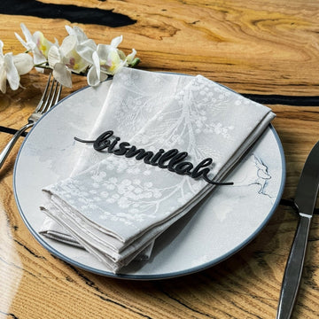 Bismillah Metal Napkin Ornament Iftar & Eid Dinner Table Setting Decor - Islamic Wall Art Store