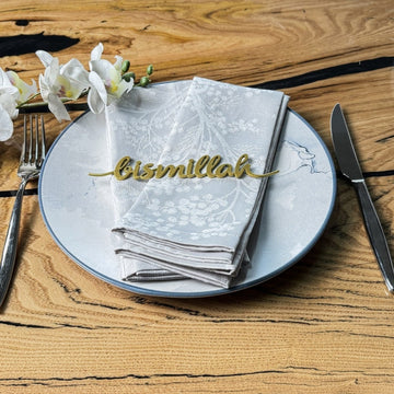 Bismillah Metal Napkin Ornament Iftar & Eid Dinner Table Setting Decor - Islamic Wall Art Store