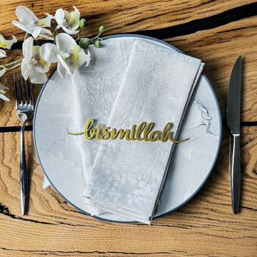 Bismillah Metal Napkin Ornament Iftar & Eid Dinner Table Setting Decor - Islamic Wall Art Store