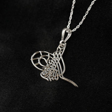 Collier Tughra Bismillah - Pendentif en argent sterling 925