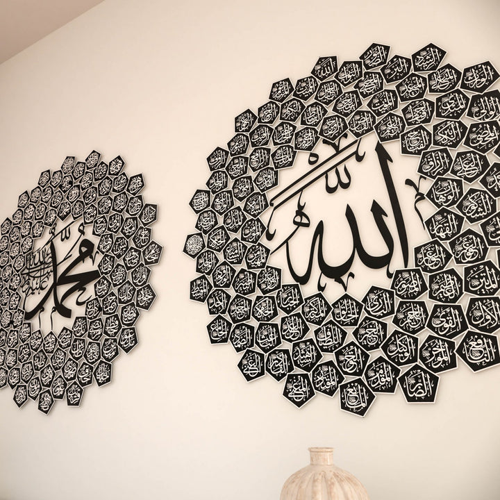 black-99-names-of-allah-asma-ul-nabi-muhammad-pomegranate-seed-design-islamicwallartstore