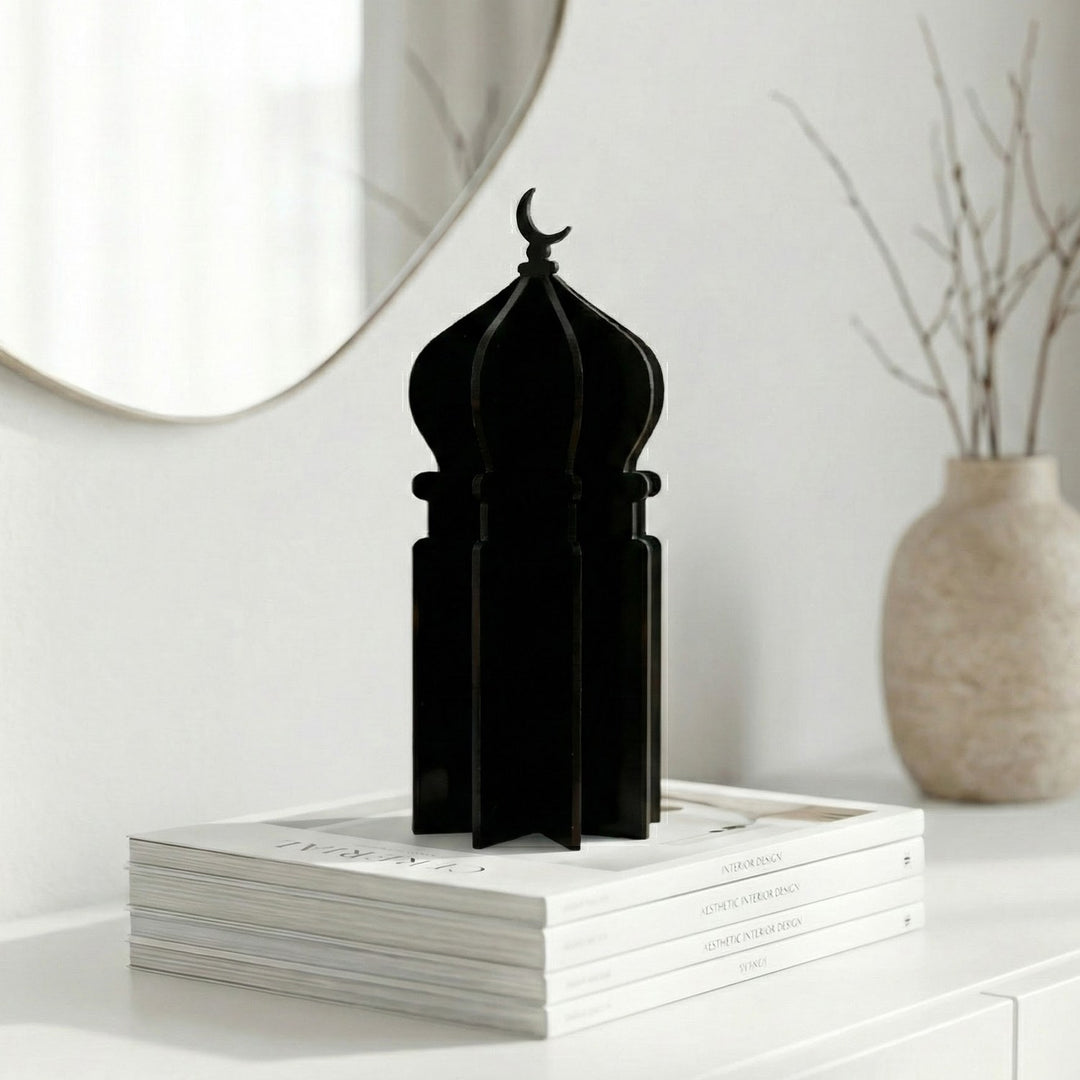 Ramadan 3D Acrylic Mosque Table Decor – Modern Minimalist Interlocking Statue