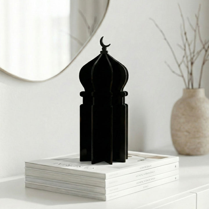 Ramadan 3D Acrylic Mosque Table Decor – Modern Minimalist Interlocking Statue