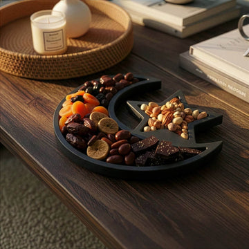 Crescent Moon & Star Serving Platter – Ramadan Date Tray
