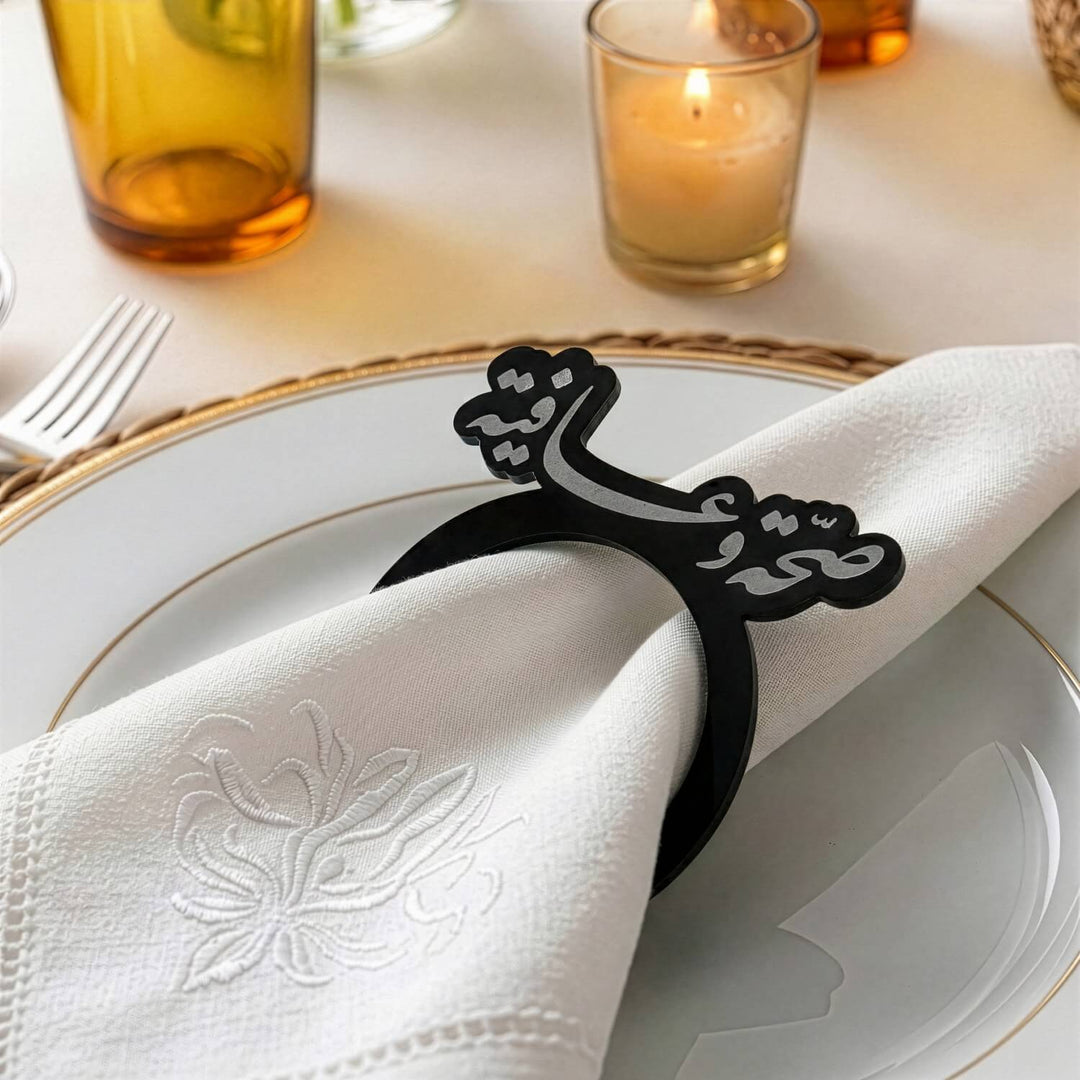 Saha w Afia Classic acrylic napkin ring in black