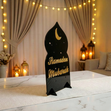 Décoration de table Ramadan Moubarak en acrylique – Présentoir islamique moderne