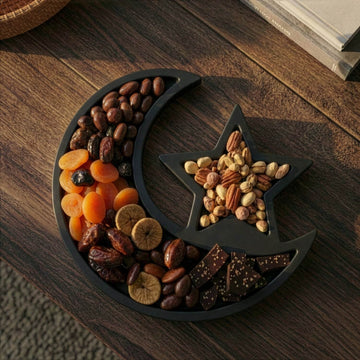 Crescent Moon & Star Serving Platter – Ramadan Date Tray