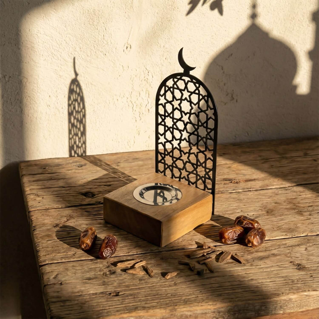 Eight-Point Star pattern wooden base mabkhara