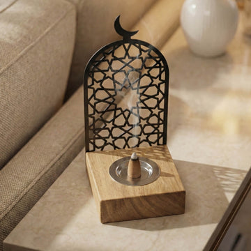 Mabkhara moderne haute – Brûle-encens à bakhoor sur base en bois