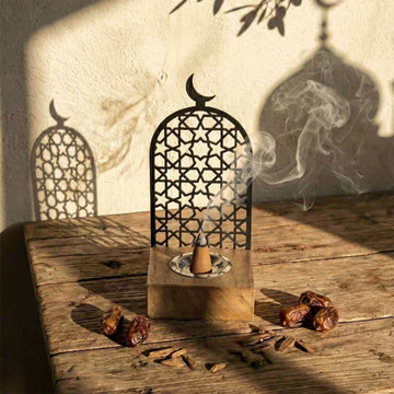 Tower Style Bakhoor Burner – Vertical Metal & Wood Mabkhara