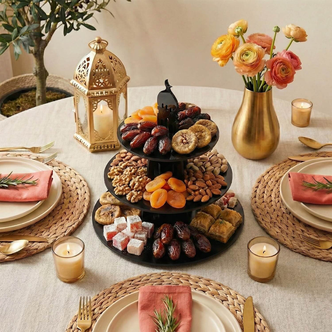 3-Tier Round Acrylic Serving Stand – Ramadan Date & Sweets Tower
