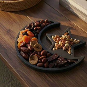 Crescent Moon & Star Serving Platter – Ramadan Date Tray