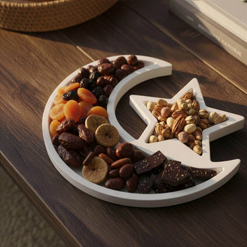 Crescent Moon & Star Serving Platter – Ramadan Date Tray