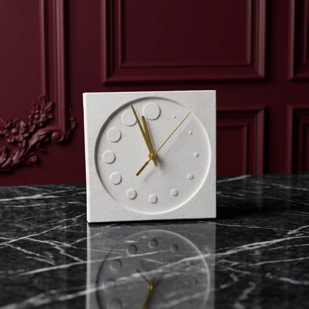 Circles Stone Desktop Clock Premium Decor