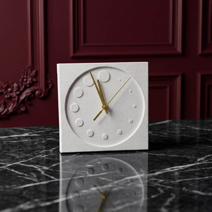 Circles Stone Desktop Clock Premium Decor