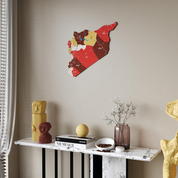 Syrian Wooden Wall Map 3D Wood Art Decor