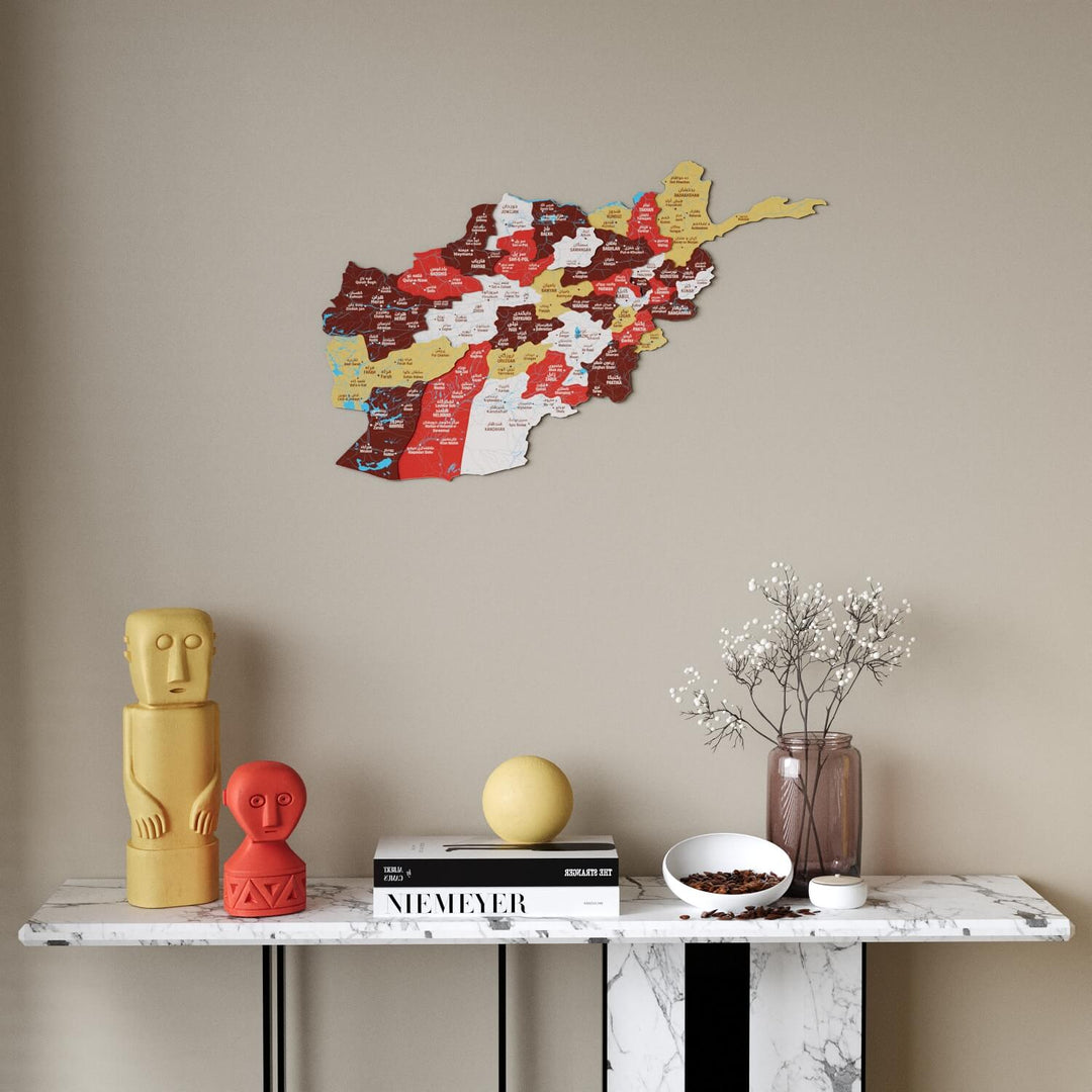 Afghanistan Wooden Wall Map 3D Country Decor