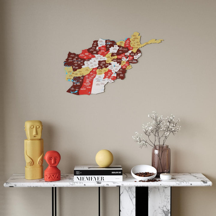 Afghanistan Wooden Wall Map 3D Country Decor